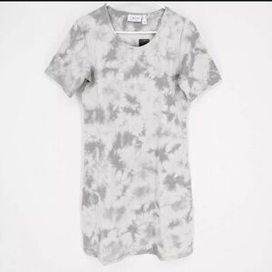 Gray Tie-Dye‎ T-Shirt Dress
